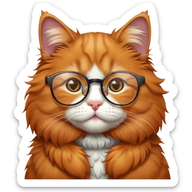 un chat roux avec des lunettes sticker