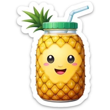 Pineapple juice bottle sticker