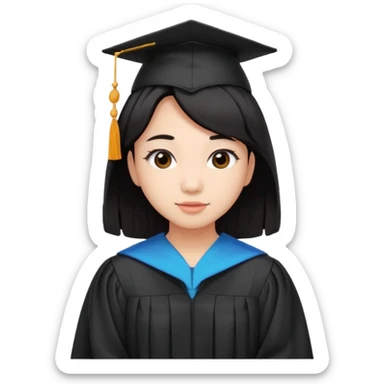 Graduate red filipino black hair with straight wavy hairclength butterfly haircut sticker