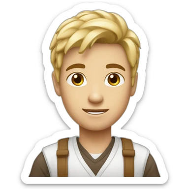 Garçon blanc et brun sticker