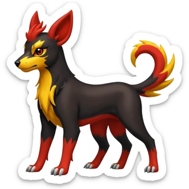 Colorful Houndour-Poochyena-Houndoom-Fakémon-creature sticker