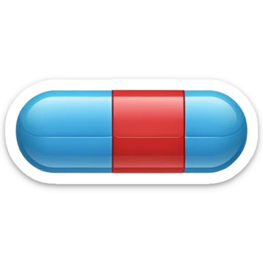 Red and blue capsule pill sticker