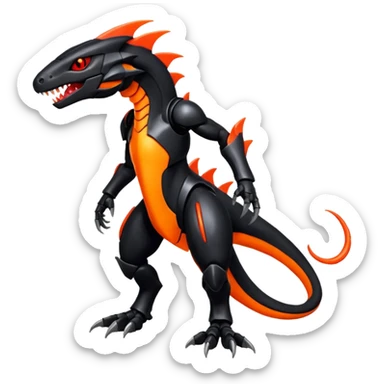 Shiny Gothic Edgy epic Salandit-Genesect-Koraidon-Fakémon-hybrid-creature (full body)  sticker