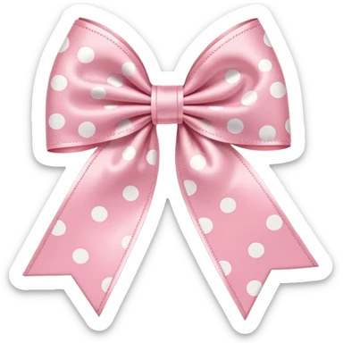 cute pastel pink bow with polka dots sticker