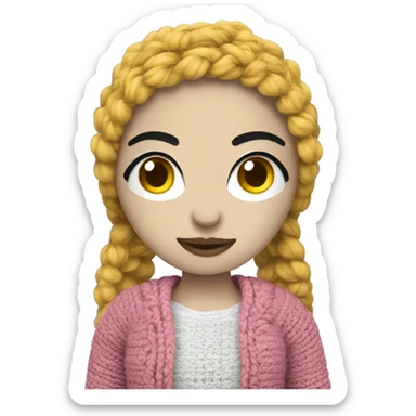 A girl amigurumi style sticker