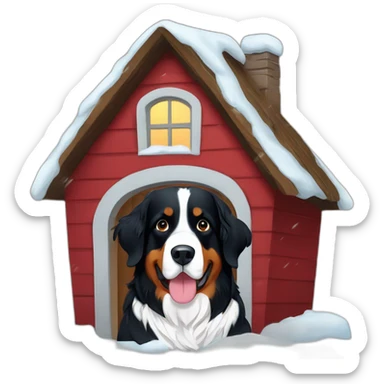 bernese mountain dog in the snow house sticker