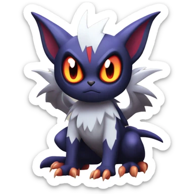 Edgy Cool Kawaii Litten-Noivern-Noibat-Absol-Pokémon Full Body sticker