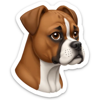 boxer dog left face side profile sticker