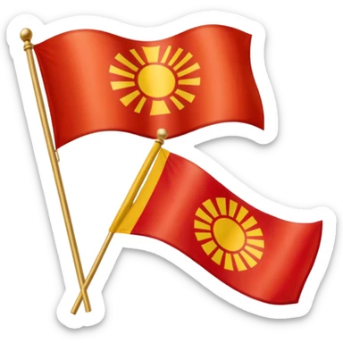 combine half the macedonian flag with half the polish flag so there is an even amount of each in the one flag. keep the colours of the flags the same do not merge them. just cut half of each and put them together sticker