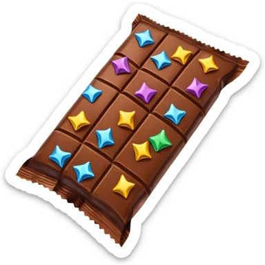 Crumpled up chocolate bar wrappers sticker