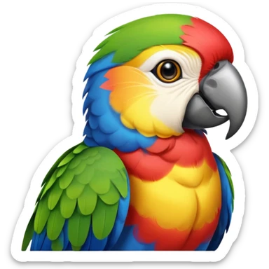 Flying parrot with a frontal view sticker