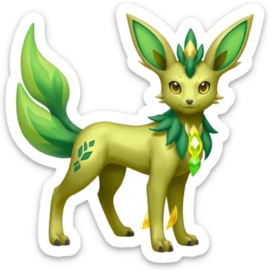 Shiny 4-legged Electrike-Virizion-Zygarde-Leafeon-fusion, full body sticker