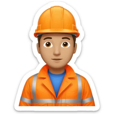 man in hi vis orange coat sticker
