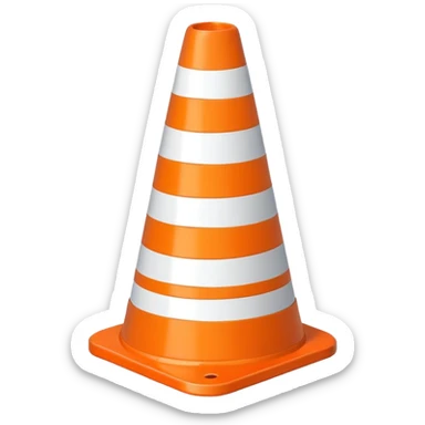 only blue and white traffic cone sticker