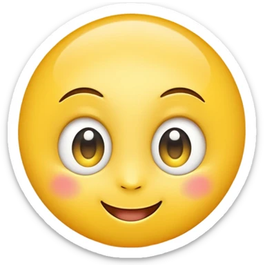 "A super happy, hope-filled emoji with a bright yellow round face, big sparkling eyes full of excitement, eyes slightly watery with joy, wide cheerful smile, glowing soft light around the face, extremely cute and expressive, high-resolution, vibrant and glossy style." sticker