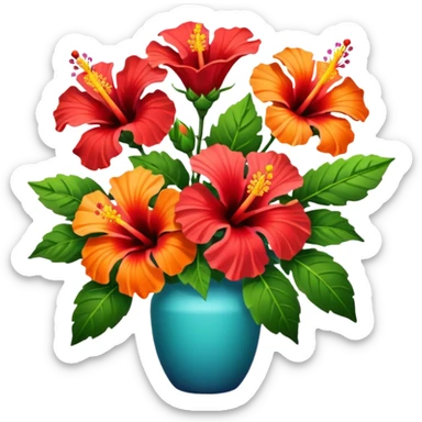 hibiscus flower bouquet
 sticker
