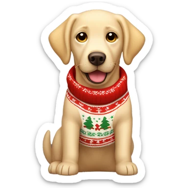 Blond Labrador Retriever with a Charismas Pullover  sticker