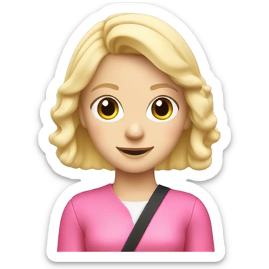 Cute blonde girl driving a Pink toyota Yaris  sticker