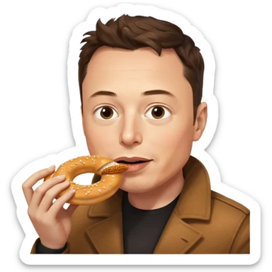 Elon Musk eats simit sticker