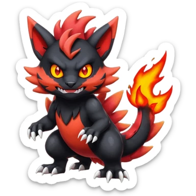 Colorful Litten-Guilmon-Darkrai-Pokémon-Fakémon-fusion-hybrid-creature sticker