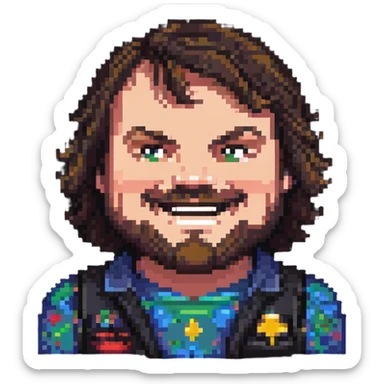 portrait of Jack Black smiling sticker