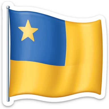 Un drapeu avec 3 couleurs a l'horizontal , le bleu en haut le blanc au centre et le jaune en bas  sticker