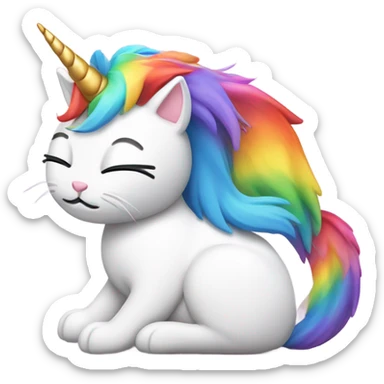 Cat riding rainbow unicorn sticker