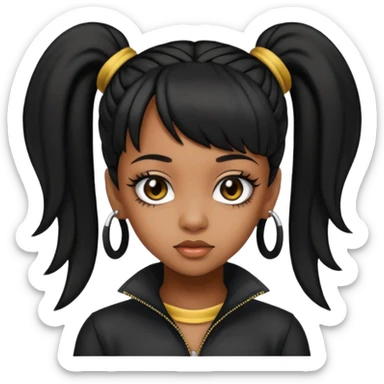 Lisa Left Eye Lopes with black ponytail hair  sticker