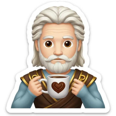 Zeus holding two cups of coffee sticker