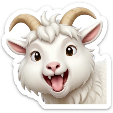 cinematic-cute-yawning-white-goat-portrait-emoji,-head-tilted-slightly-with-a-dramatic,-wide-open-yawn,-showcasing-a-soft,-downy-white-fur-with-delicate-horns-and-gently-drooping-ears,-round-eyes-barely-open-in-drowsy-contentment, sticker