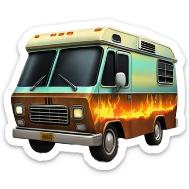 Scooby Doo and Tonka too Darth Vader’s 1972 Winnebago rv rusted holographic flames  sticker