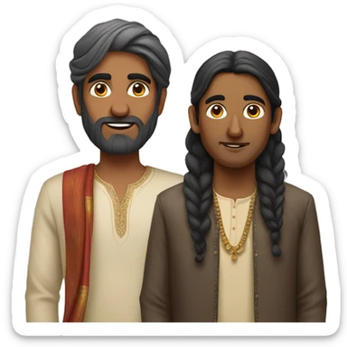 North Indian man and South Indian man sticker