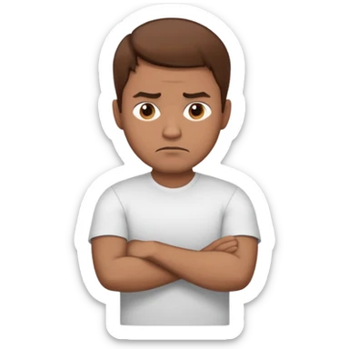 annoyed man with crossed arms sticker