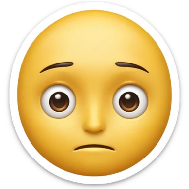 A 3D yellow emoji face giving a side-eye expression, one eyebrow raised, eyes looking sideways with a slightly skeptical or unimpressed look, clean white background, realistic shading, high detail, glossy texture, centered composition. sticker
