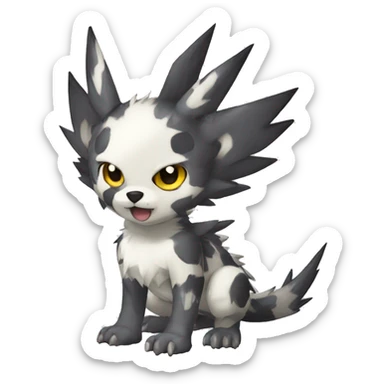 cute cool edgy Digimon-Fakemon-animal with cool markings full body sticker