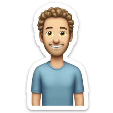 alex fried - white guy without eyebrows and a bandana and a side part with a cheeky smile sticker