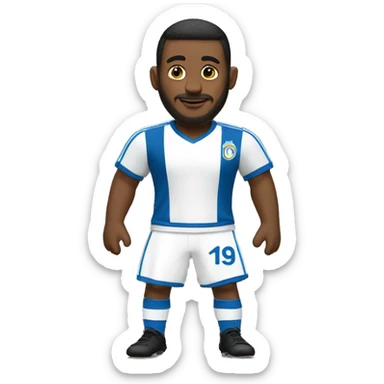 futbolista camiseta blanca pantaloneta azul medias blancas sticker