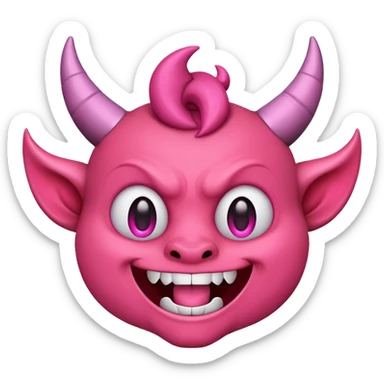 Devil emoji but pink 😈 sticker