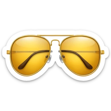 golden-yellow aviator Glasses sticker