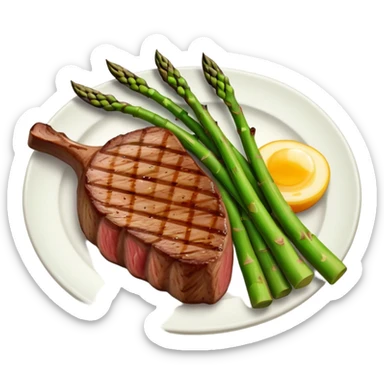 Steak and asparagus  sticker