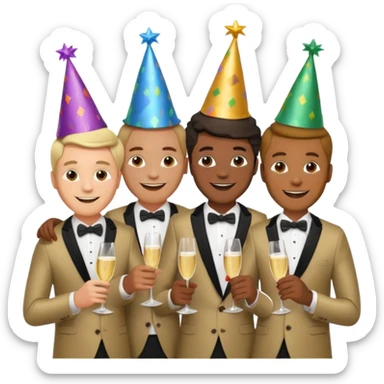 party hatted men sticker