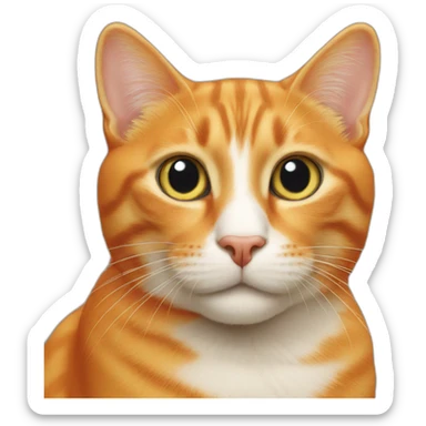 orange cat cashew sticker