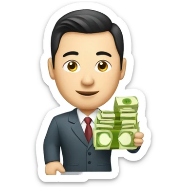 kazakh businessman with money in hands sticker