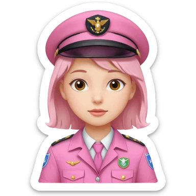 scout girl with pretty pink uniform sticker