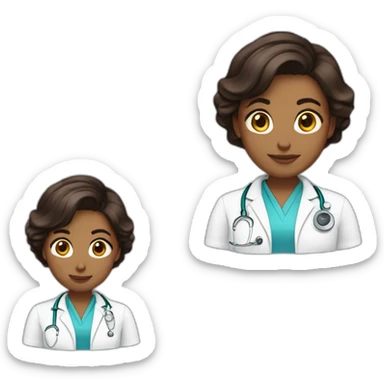 Infirmière 👩🏻‍⚕️ cheveux brun sticker