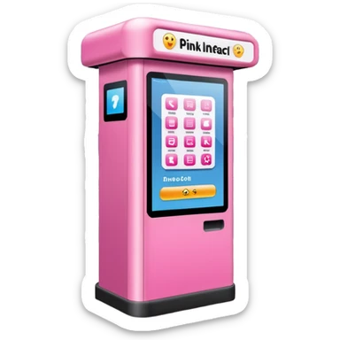Digital Kiosk + pink interface + public info, Street Advertisements. sticker