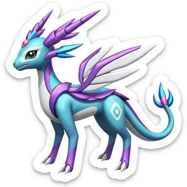 Meloetta-Kyurem-Dialga-Suicune-Pteromon-hybrid sticker