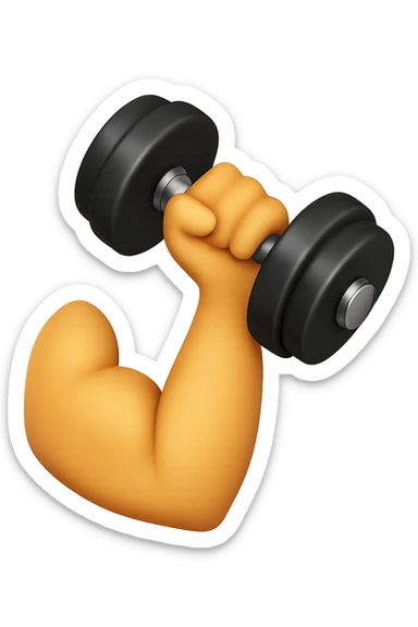 EMOJI STILE IPHONE DI UN BICIPITE CON MANUBRIO DA PALESTRA sticker