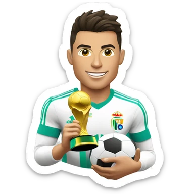 cristiano ronaldo con la copa del mundo sticker
