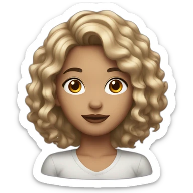 matt girl with short wavy dark hair sticker